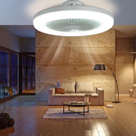 Loftventilator, E27 lampehoved + 3 hastighedsjusteringer, egnet til børneværelse, soveværelse med LED-ventilatorlys