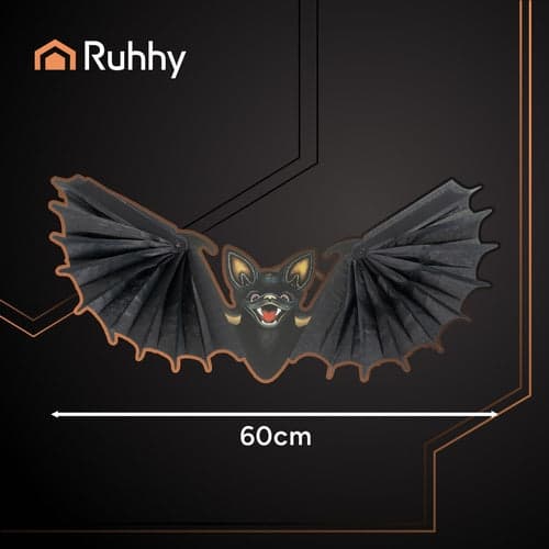 Hanging Bat Halloween Decoration 60 cm Black Foldable