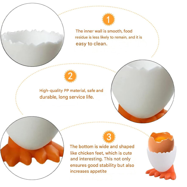 9 Egg Cups Cartoon Egg Molds Soft Boiled Egg Cups Suitable for Breakfast Brunch Soft Boiled Eggs (White)