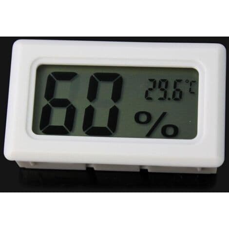 2-i-1 LCD digital inbyggd termometer hygrometer med extern för reptilinkubator akvariefjäderfä - vit