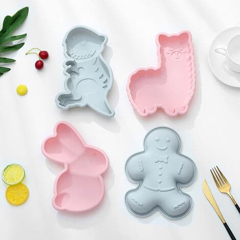 Kökstårtformar, godis- och chokladformar, silikonbakformar, 3D-födelsedagstårtformar (Blå pepparkaksgubbe)