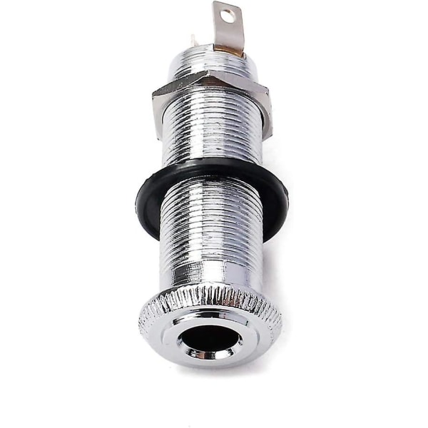 Stereo Mono Jack Plug for Acoustic Electric Guitar Bass Chrome Plated 6.35mm Thread