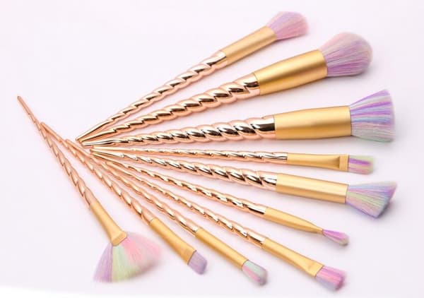 10 stk makeupbørster enhjørning