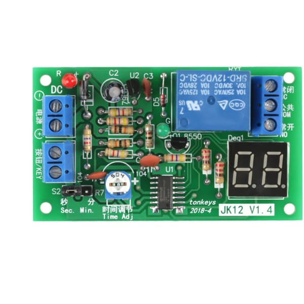 Forsinkelsesafbrydermodul, DC12V 12V timer-nedtælling til motorer og hjemmet