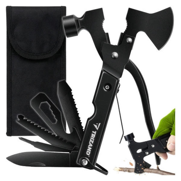 Multitool 17-in-1 with Axe and Pliers, Black, with Case
