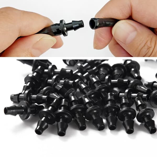 80 Stykker 4/7 mm Slangeforbindere, Modhagerede Vandingsslangeforbindere, Plænevanding Drypforbindelse 1/4 Tomme, til