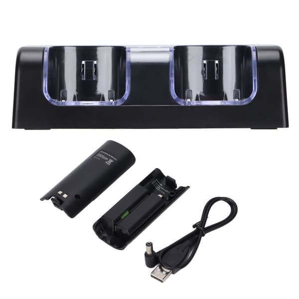 Portable Dual Charging Station for Wii Game Remote Control Battery