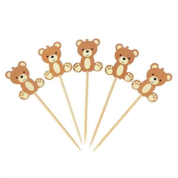 Søte Bjørn Matpinner Kake Dessert Tannpirkere Fruktgafler Bryllup Bursdagsfest Baby Shower Dekor