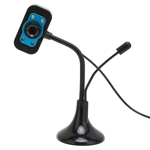 High-Resolution USB Streaming Webcam with Manual Focus and LED Fill Light