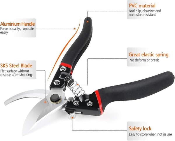 Hagegressklipper, Spring Professional Saksgressklipper 20mm, Sklisikkert PVC-håndtak