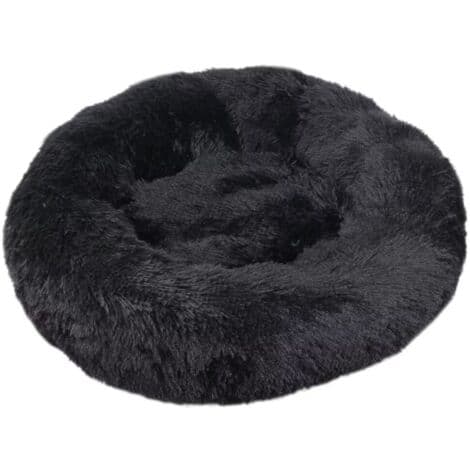 Katteseng, blød, fluffy, vaskbar pude til hunde katte (sort, 40 cm), Sunny