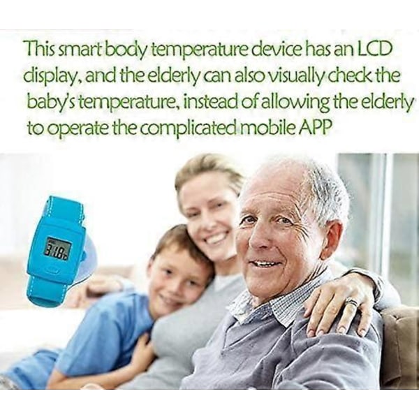 LCD Bluetooth Lasten Lämpömittari, Bluetooth Kehon Lämpötilan Seuranta Ranneke Sininen