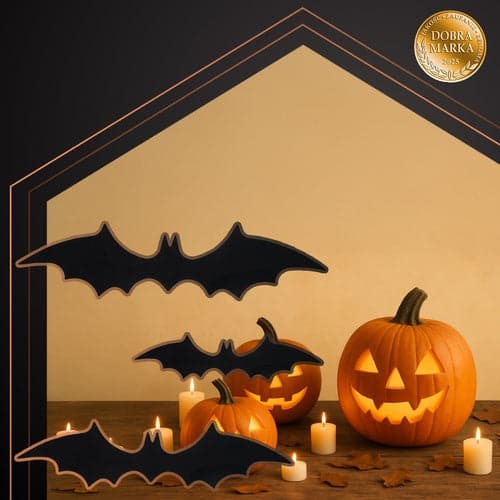 3D bat stickers 56-pack black PVC with double-sided tape