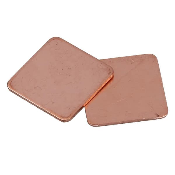 2 x 0,8 mm Tyk Køleplade Termisk Pad Kobber Shim til Laptop CPU GPU