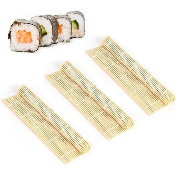 3 stk. Sushi Rullematte, 24x24 cm Firkantet Sushi Rulle for Sushilaging