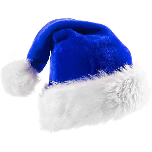 Blå Jultomteluva för Vuxna, Blå Heilwiy Julhatt med Mjuk Konstpäls och Dubbellagertyg för Heilwiy