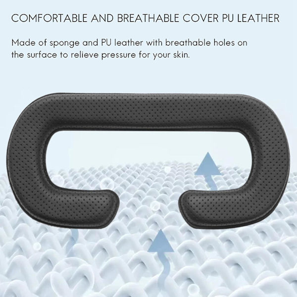HTC Vive -pehmustyynylle PU-nahkapeite, vaahtomuovi HTC Vive -kuulokkeille VR-kasvopehmustepeitepaketti, helppo puhdistaa