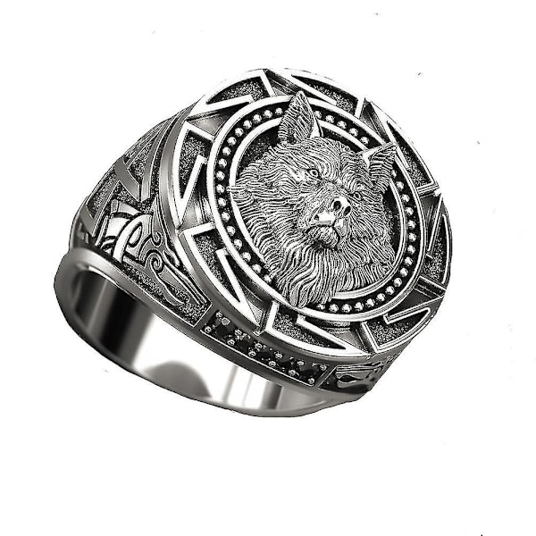 Punk Silver Wolf Hand Mönster Herrring Personlighet Herrringar Mode