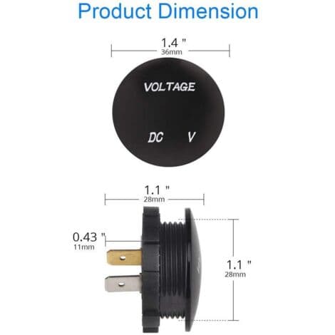 DC 12V-24V LED Digital Voltmeter til bil, motorcykel, lastbil, båd (grønt lys)