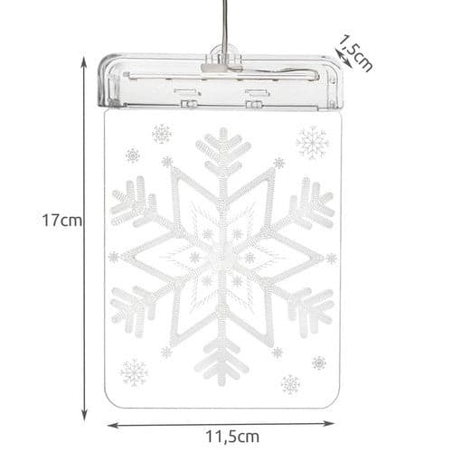 LED window decoration snowflake 3D warm white battery operated with suction cup
