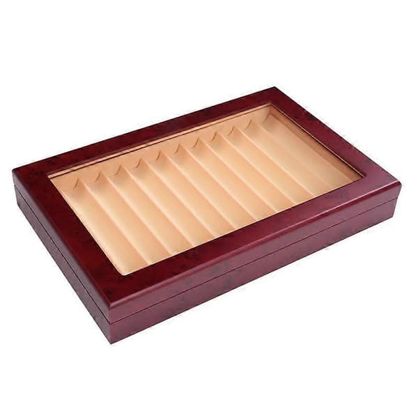 Træ Pen Display Box med 12 Slots Pen Box Træ Vitrineskab Organizer