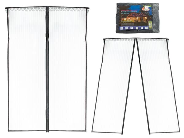 Magnetisk insektsskærm til dør 110x220 cm sort polyester med stifter