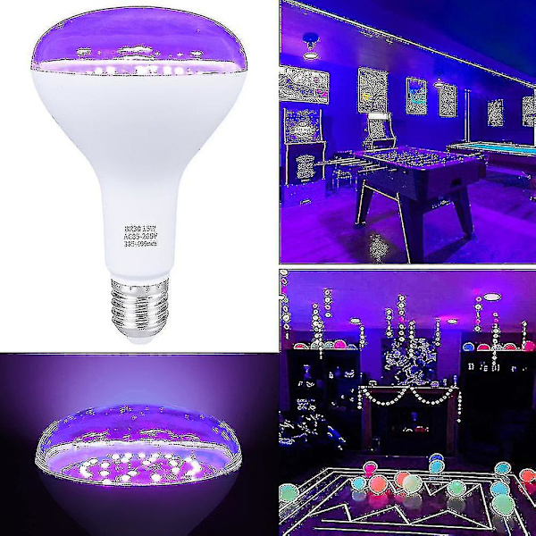 E27 15W 385-400nm UV LED Sortlys Pærer Sort Lys