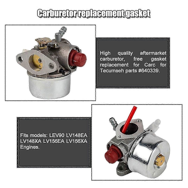 Sopii Tecumseh 640339 LEV90 Lv148EA Lv148XA Lv156EA Lv156XA kaasuttimen moottori uusi