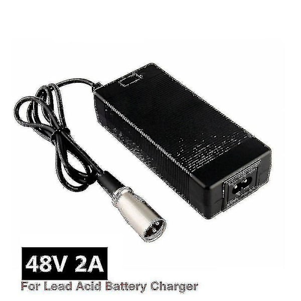 48V 2A Blybatterilader til 57,6V Blybatteri Elcykel Scooter Motorcykellader 3-polet XLR-stik