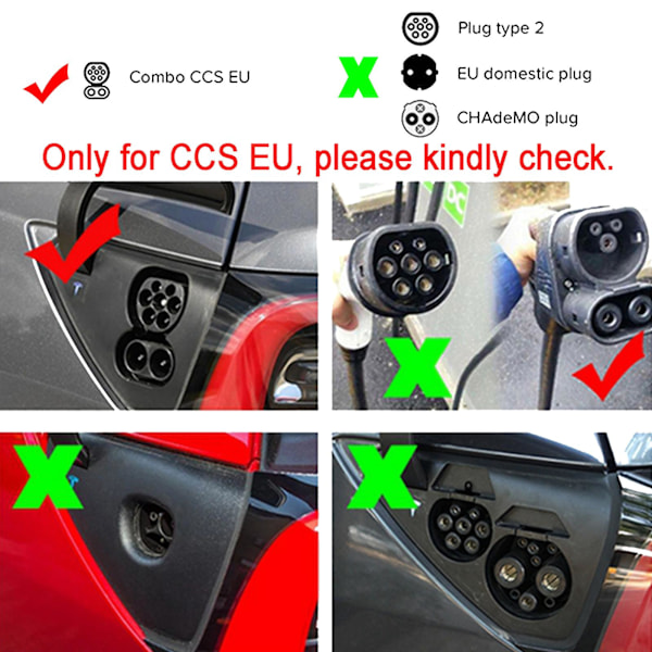 Vanntett silikondeksel for ladepunkt i bil, støvdeksel for ladehull, beskytter for Tesla Model 3 2017 - 2020 Model Y CCS EU