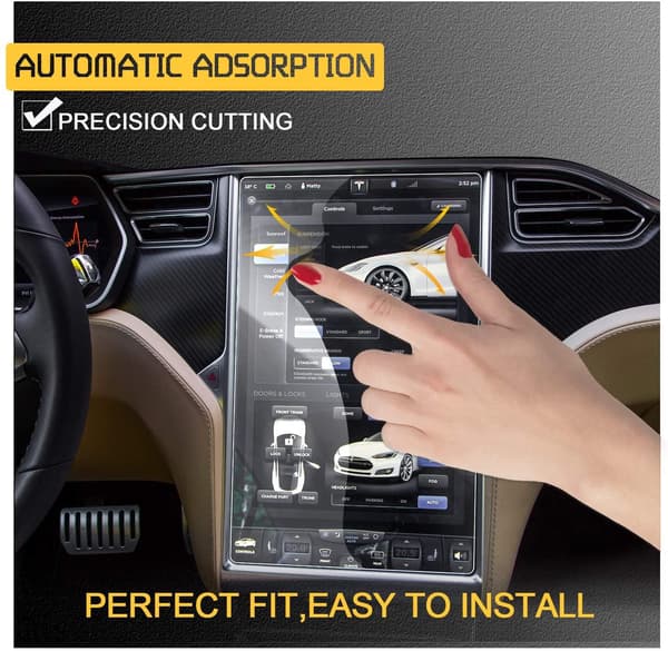 Tempered Glass Screen Protector Compatible with Tesla Model X / S