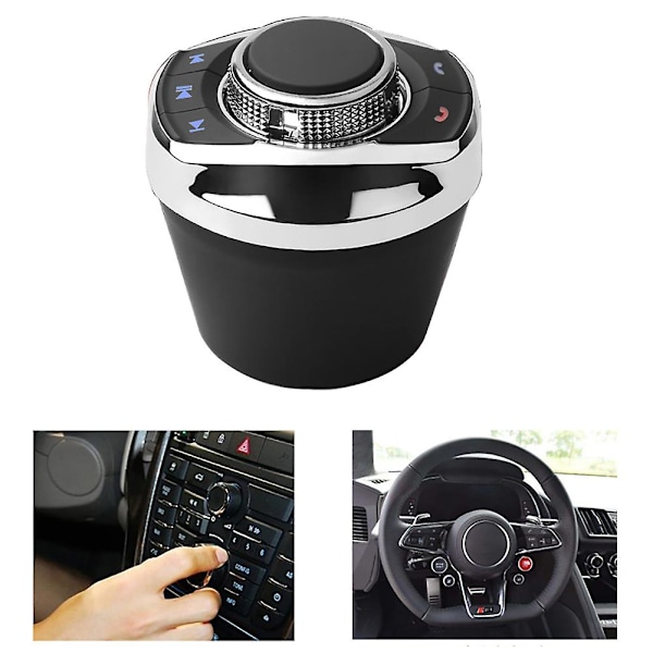 100% Ny Universal Trådløs Bilratstyring Fjernbetjening Knapper Støtter Bluetooth med LED Lys 8-Tast Funktioner til Android Navigation