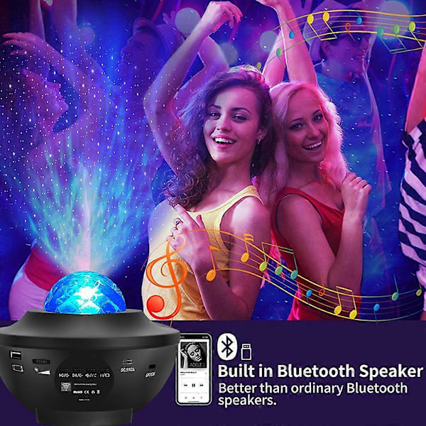 Stjernehimmel Projektor, Led Galaxy Projektor Planetarium Projektor Lampe, Galaxy Projektor Børnenatlampe med Stemme/Bluetooth Kontrol, Led Stjerne Pr
