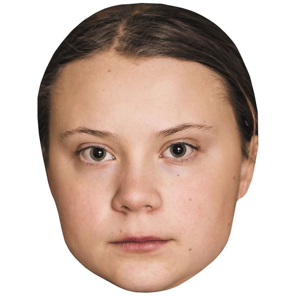 Greta Thunberg (Serious) Celebrity Mask, Flat Card Face