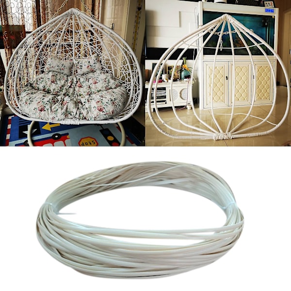 Plastflettet Rattan Reparasjonsmateriale for Utemøbler, Hage, Patio, Flettestol, Benk, Bord Reparasjonssett Beige
