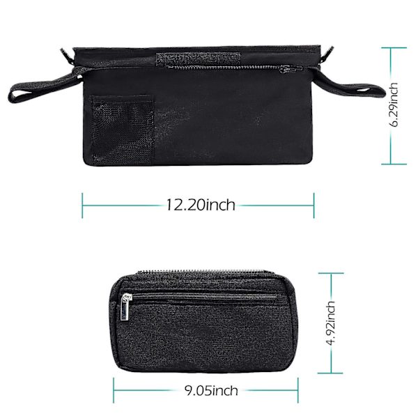 Universal Stroller Organizer Med Isolerende Koppbærer, Avtakbar Telefonveske Og Skulderstropp