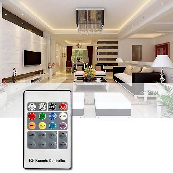 LED Controller 12-24V Lavtryk RF Farverig 20-Tast Fjernbetjening RGB Lysbjælke Dæmpningscontroller