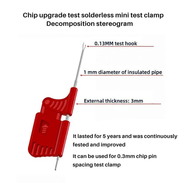 10 stk. SDK08 Test Clip SMD IC Test Clips til elektrisk testning Ultra lille clip testchip