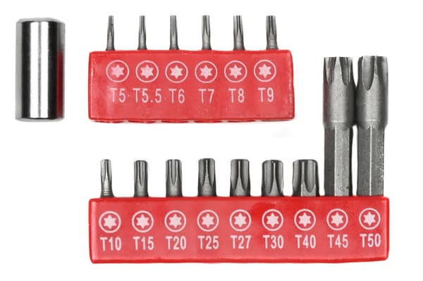 Torx-kärkisarja, 16 osaa