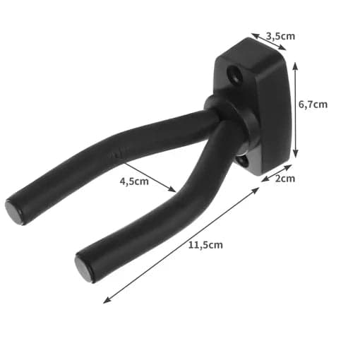 Guitarholder vægmontering justerbar sort, universel til guitar/bas