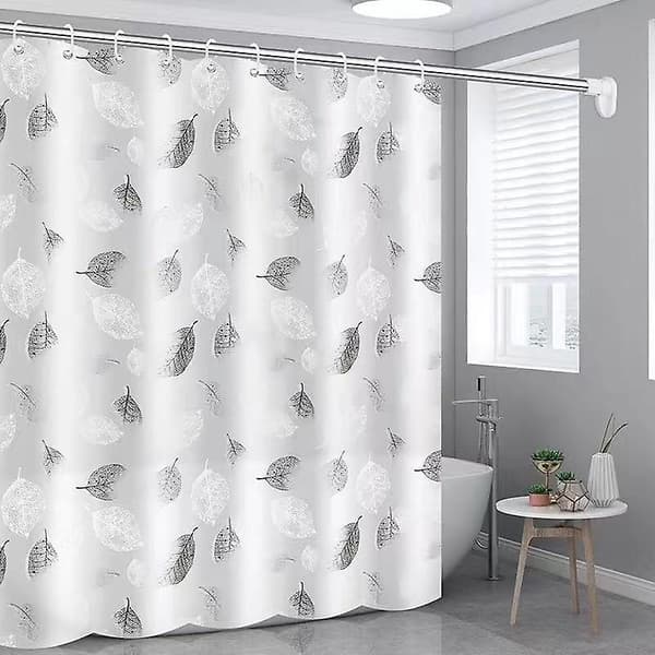 Mögelresistent duschdraperi 180 x 180cm Badrumsdraperi, vitt duschdraperi med 12 gardinkrokar