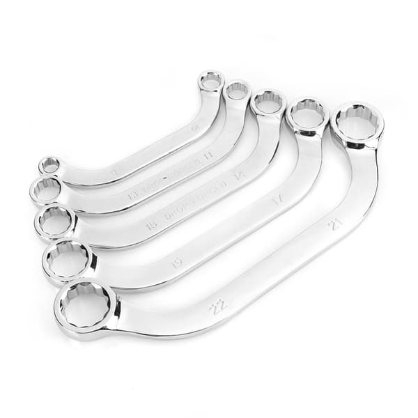 Dobbeltnøgle sæt - 5 dele, multifunktionel, lavet af 45# stål, dobbeltsidet C-nøgle, 8-22 mm