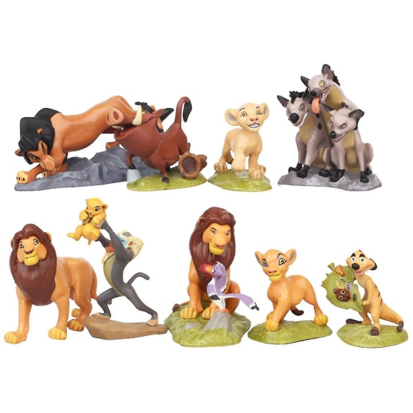 9 st/ set Lejonkungen Simba Nala Timon Modellfigur Pvc Actionfigurer Klassiska leksaker Bästa julklapparna