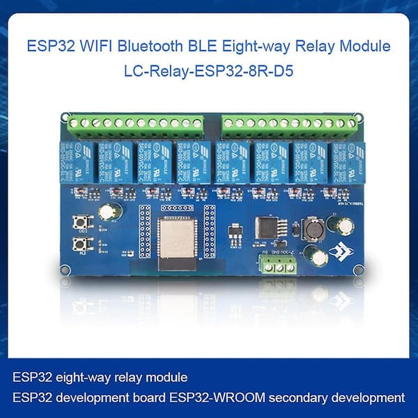 DC5-30V Strømforsyning ESP32 WiFi Bluetooth BLE 8-vejs Relæmodul