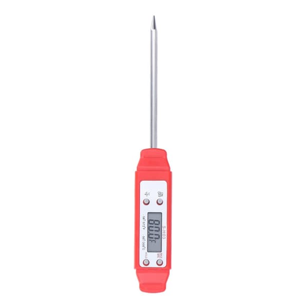 High-precision digital food thermometer - Automatic calibration, pen model, red