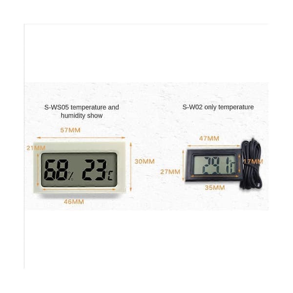 4 STK Køretøj Reptil Termometer S-WS05 Mini Elektronisk -Hygrometer til Akvarium / Sort