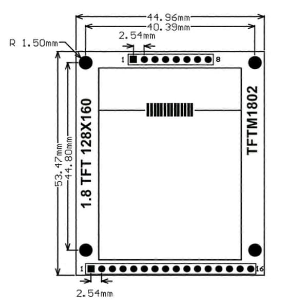 TFT 1,8 tommer LCD-modul 128x160 DOT-Matrix ST7735S Driver SPI Serielt Interface Multifunktionel Farve