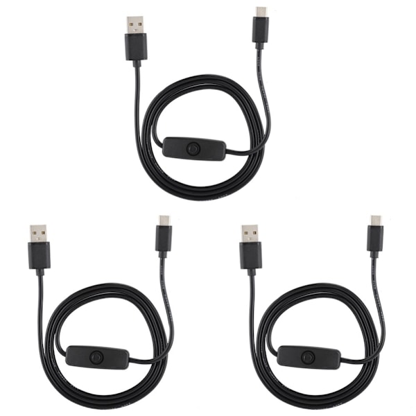Powerful 5V3A Type-C Power Adapter with Switch for Raspberry Pi 4B (3 pcs)