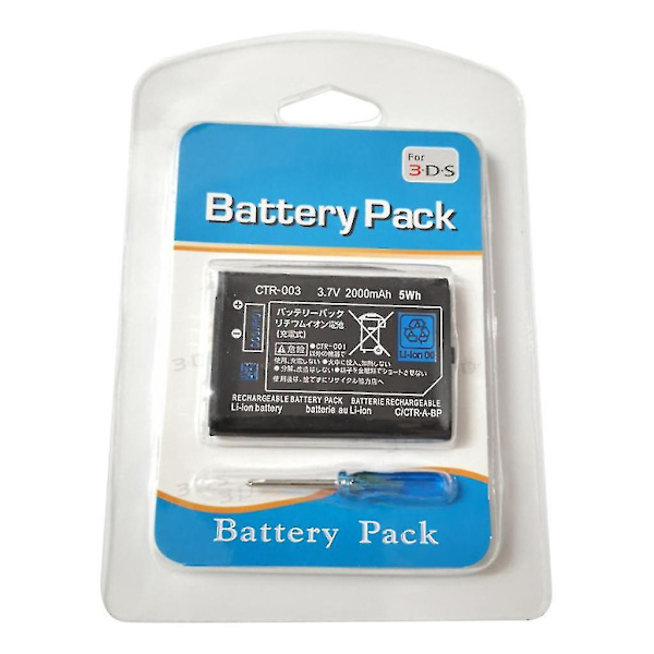 3,7v 2000mah Uppladdningsbart Litiumjonbatteri Med Verktygssats Passar För 3ds