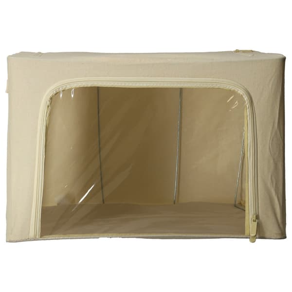 Clothes Organizer Storage 66L with Zipper and Front Opening Cream
